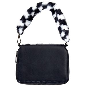 #C New Checkered Y2k Styl Small Clutch Wallet Bag Black & White Removable